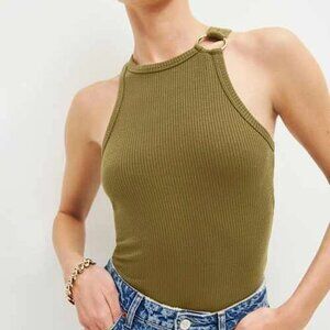 Reformation Eddis Top Olive Green